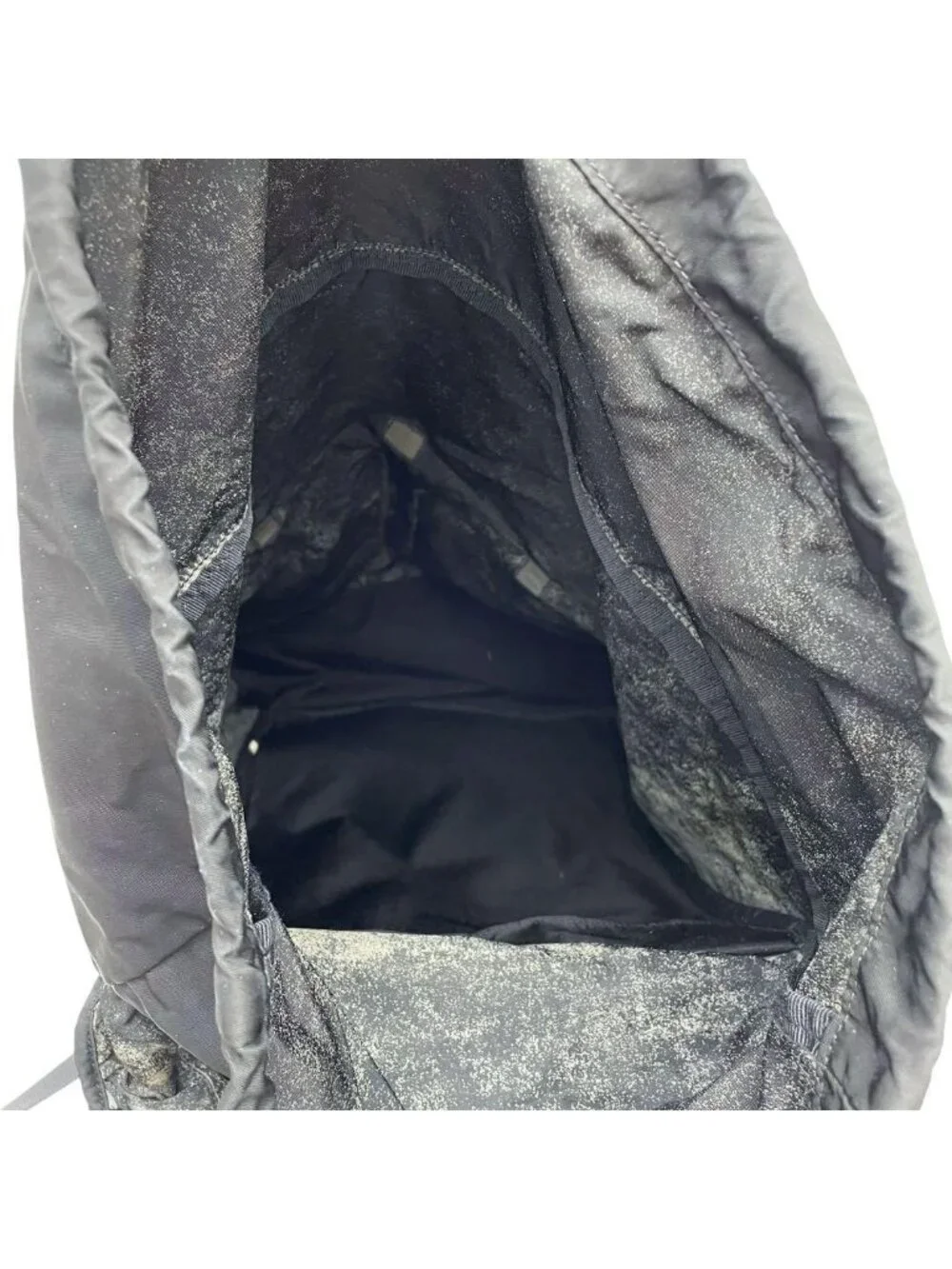 Prada Nylon Triangular Plate Logo Backpack Black